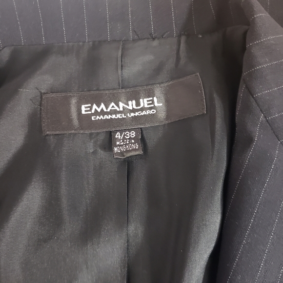 Emanuel Ungaro Black Pinstripe Blazer - Picture 3 of 4